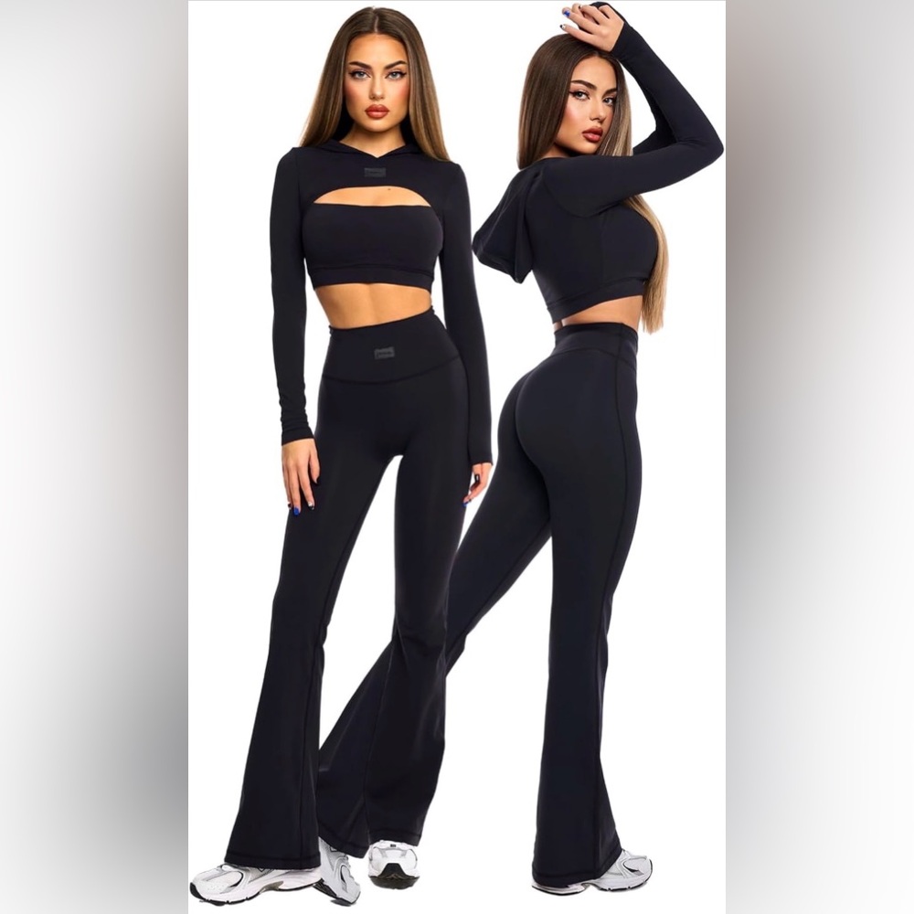 Fitology Workout High Rise Flare Yoga Pants, Size M
